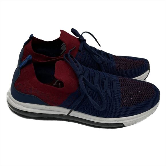 Baldi London Men's Cantona Sneakers in Navy/Maroon Size 8 - Picture 2 of 6